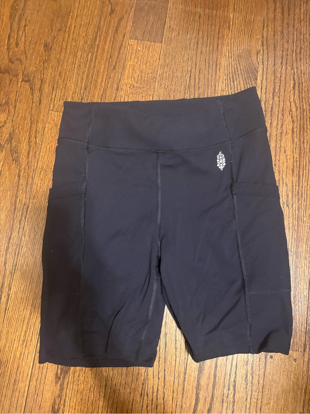 FP Movement by Free People Black High-Waist Bike Shorts with Side Pockets